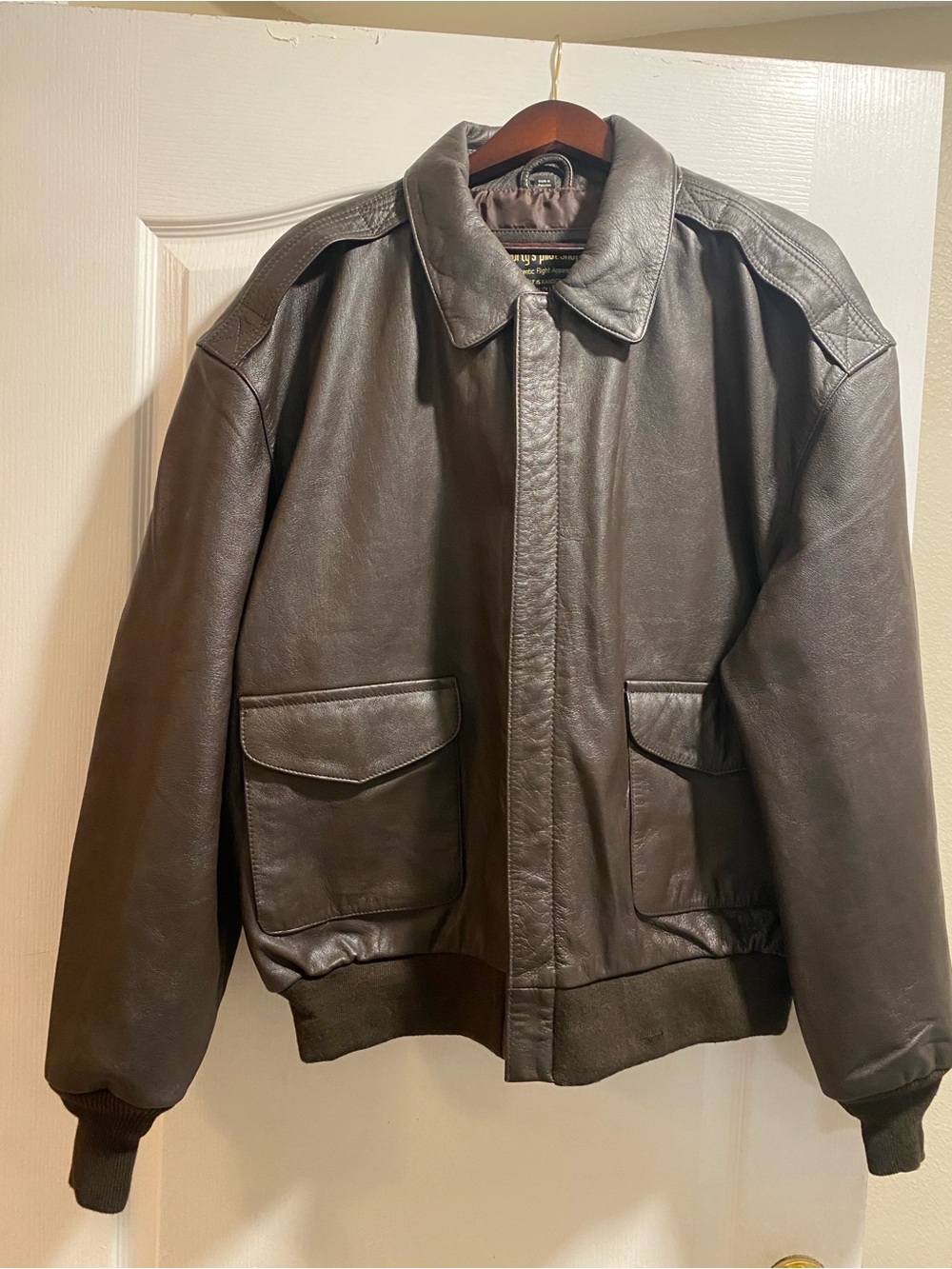Sporty’s Pilot Shop A-2 Goatskin Leather Flight Jacket XL NWOT